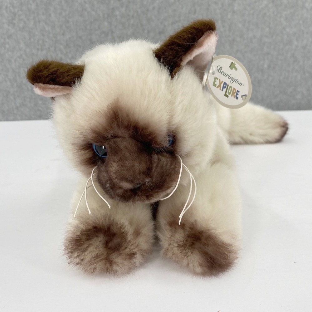 Bearington‎ CLEO Siamese Cat Plush Stuffed Animal Realistic 15" NWT
